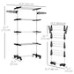 HOMCOM Garment Drying Rack Stainless Steel Folding Clothes Hanging Rack with Side Wings Castors for Indoor Outdoor Grey
