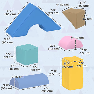 Qaba 11 Piece Soft Play Equipment for Kids 6-72 Months, Dark Colour