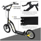 Aosom Dual Brakes Kick Scooter 12-Inch Inflatable Front Wheel Ride On Toy for Age 5+, Black