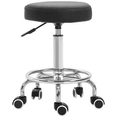 Vinsetto Adjustable Swivel Salon Stool Hydraulic PU Barber Rolling Massage Tattoo Chair Bar Beauty SPA Seat Black