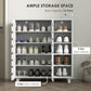 HOMCOM Shoe Cabinet, 21 Pair Shoe Storage Cabinet Organizer with 5-tier Double Door Cupboard and 5-tier Open Shelves, Black
