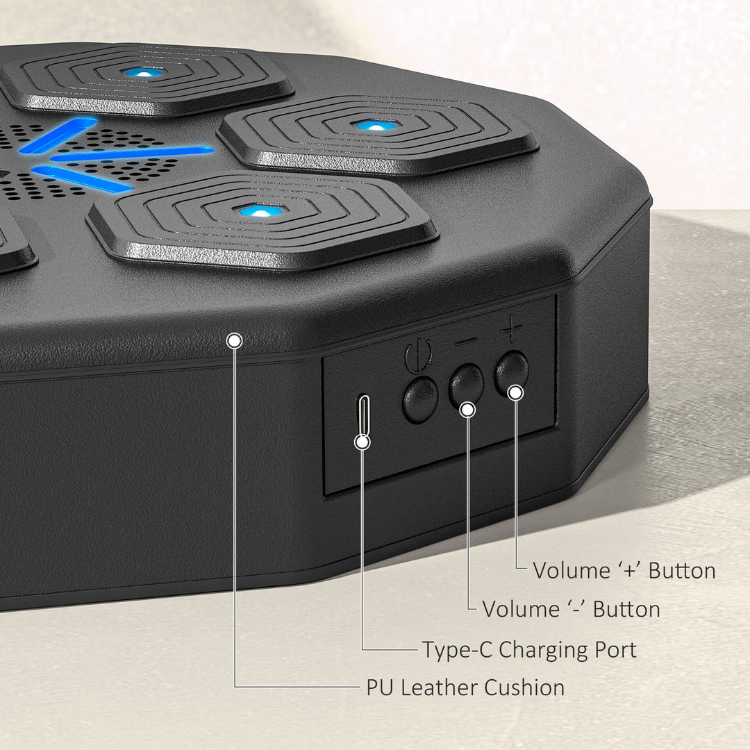 Soozier Music Boxing Machine with Gloves and Bluetooth Connection, Wall Mounted LED Light Smart Music Boxing Machine for Adults Punching Beat Training Stress Relief