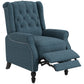 HOMCOM Wingback Reclining Chair with Footrest, Button Tufted Recliner Chair with Rolled Armrests for Living Room, Light Grey