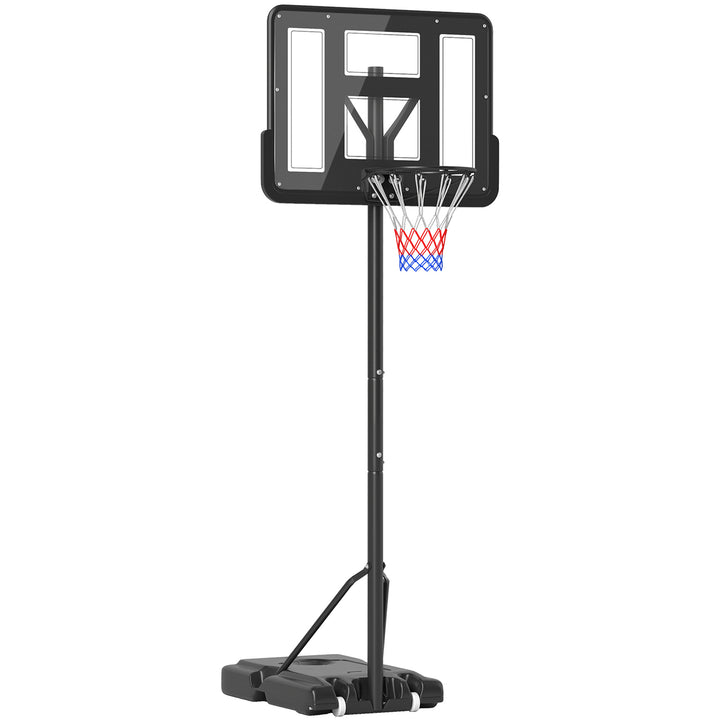 Soozier 5ft-10ft Height Adjustable Basketball Hoop Stand, Portable Basketball System with Wheels and 43" Backboard for Youth Junior