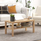 HOMCOM 2 Tier Coffee Table with Storage Shelf, Rectangular Center Table for Living Room, Home Office Furniture Walnut