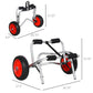Soozier Foldable Kayak Cart, Aluminum Boat Canoe Carrier Tote Dolly Trolley Transport Trailer NO-Flat Wheel Silver