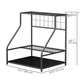 Outsunny 3-Tier Yard Tool Tower Rack, Garden Tool Organizer with Hooks for Long-Handled Rakes, Shovel, Broom, Orange
