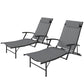 Outsunny Folding Chaise Lounge Chair Set of 2, Reclining Outdoor Lounge Chair Set with Quick Drying Pad Headrest Side Pocket, Tanning Chair Set for Beach Garden Pool, Light Grey