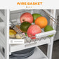 HOMCOM Rolling Kitchen Island Cart, Mobile Utility Storage Cart with Drawer, Wire Storage Basket, Removable Tray, Grey