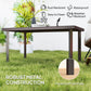 Outsunny Metal Outdoor Side Table, Rectangle Patio Coffee Table with Woodgrain Tabletop for Outside Garden, Brown