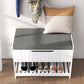 HOMCOM Wall Mounted Coat Rack with Shoe Storage Bench, Hall Tree and Bench, Clothes Hanger Rack with Shelves for Hallway White