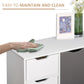 HOMCOM 35" Sideboard Storage Cabinet with Drawer, White and Grey