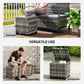 Outsunny Set of 2 Wicker Ottoman, Outdoor Footstool with Storage & Removable Cushions for Poolside, Patio, Deck, Grey