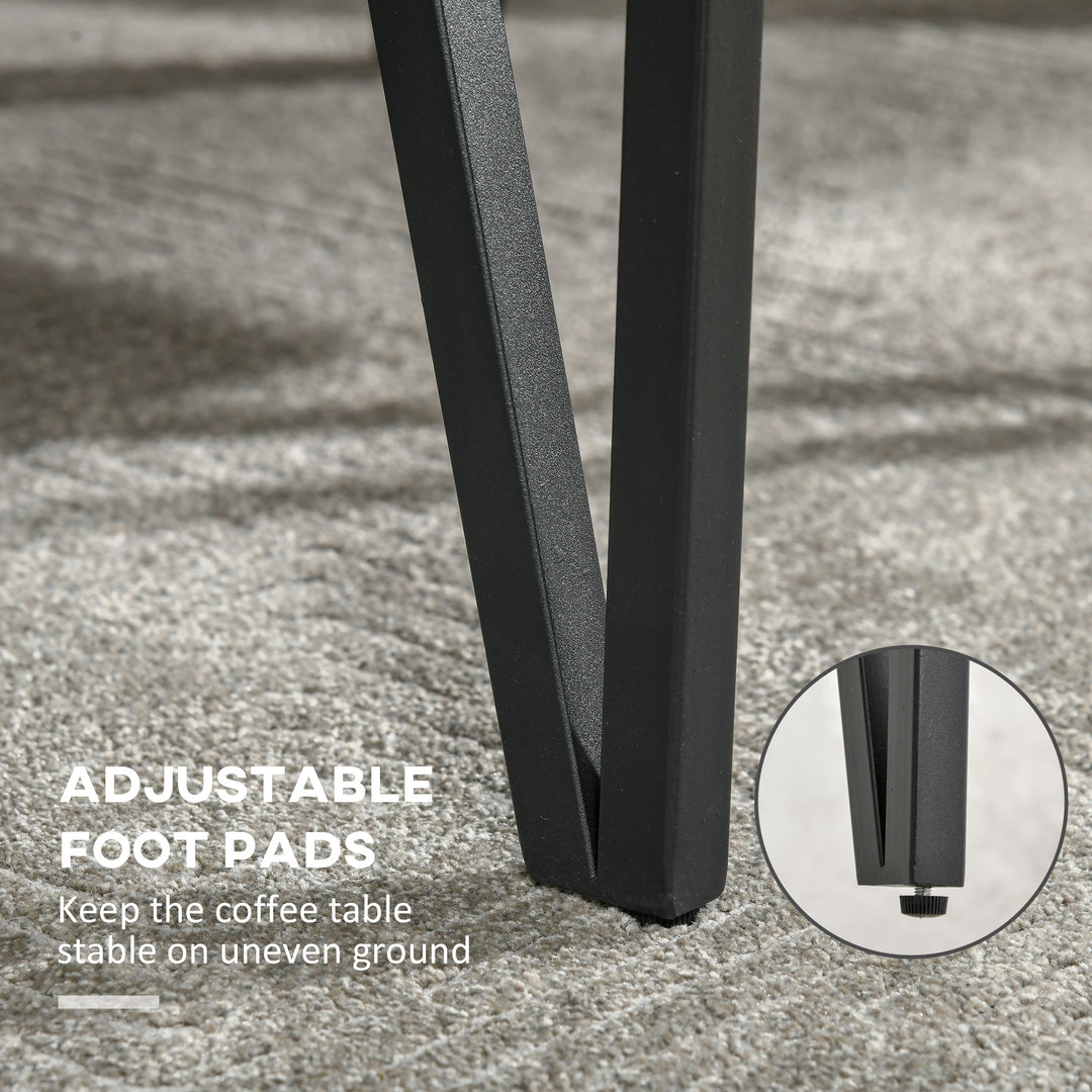 HOMCOM Rustic Coffee Table, Rectangle Nature Central Table with Steel Hairpin Legs for Living Room