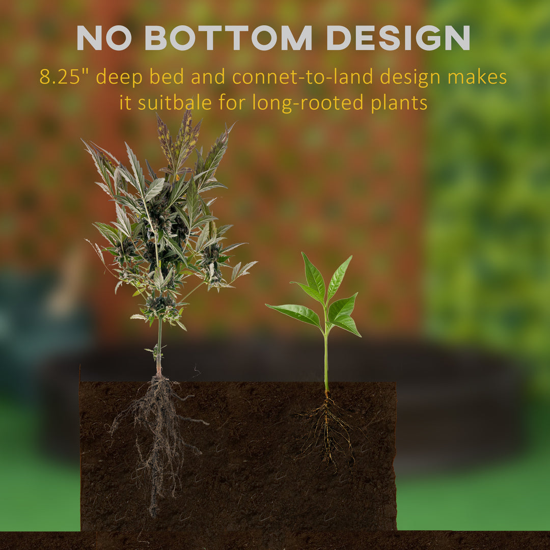 Outsunny 48" Raise Garden Bed Kit, Round Planter Box Above Ground for Flowers/Herb/Vegetables Outdoor Garden Backyard with Easy Assembly, Brown