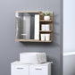 kleankin Medicine Cabinet with Mirror, Wall Mounted Bathroom Mirror Cabinet, Bathroom Wall Cabinet with 3 Open Shelves, Natural