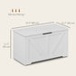 HOMCOM 31.5 Inches Storage Chest, Storage Trunk with 2 Safety Hinges, Wooden Box for Living Room, Black Wood Grain