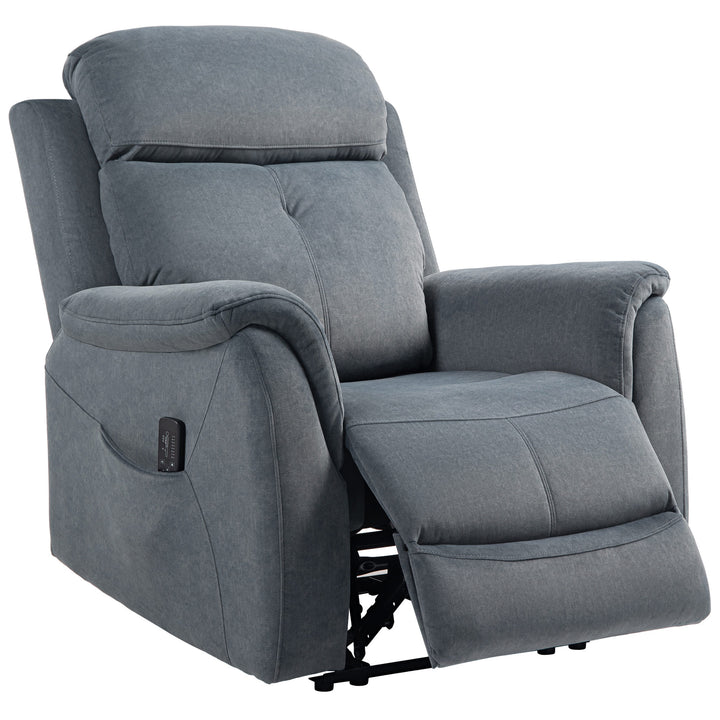 HOMCOM Manual Recliner Chair with Vibration Massage, Reclining Chair for Living Room with Side Pockets, Dark Grey
