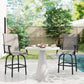 Outsunny Outdoor Bar Stools Set of 2, Swivel Bar Height Chairs with High Back, Curved Armrests and Steel Frame, Black