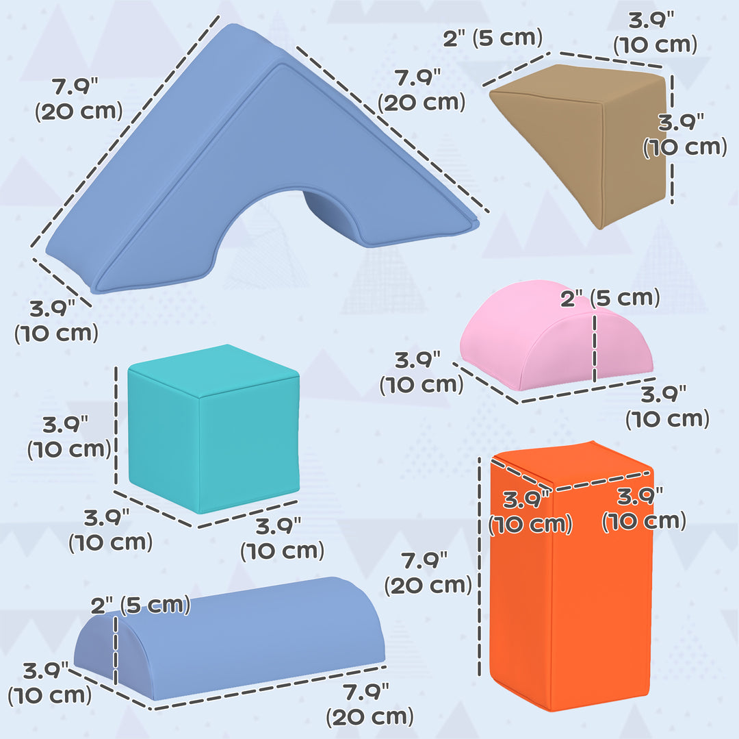 Qaba 11 Piece Soft Play Equipment for Kids 6-72 Months, Dark Colour