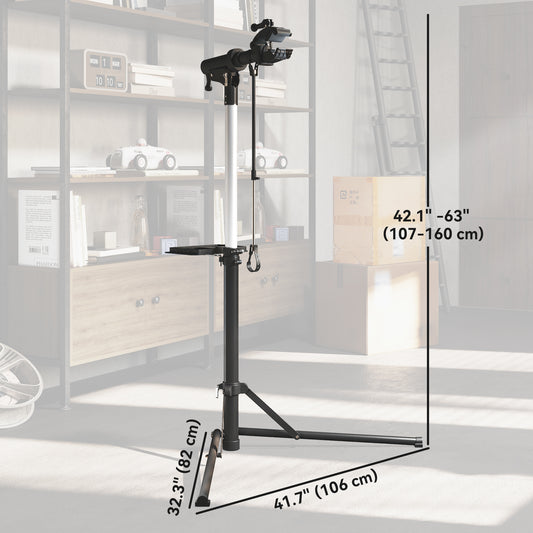 HOMCOM Bicycle Repair Stand Max 88 lbs, Bike Fixing Stand, Height Adjustable, Foldable and 360Â° Rotatable for Road Bike, Mountain Bike, E-Bike