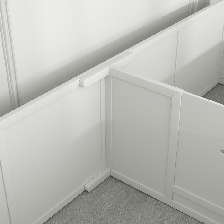 PawHut Whelping Box for Dogs w/ Adjustable, Removable Door, for Small Medium Dogs, 77" x 38", White