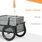 Aosom Steel Trailer for Bike, Bicycle Cargo Trailer with Storage Box, Safe Reflectors, Max Load 88LBS