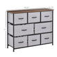 HOMCOM 8-Bin Dresser Storage Tower Cabinet Organizer Unit, Easy Pull Fabric Bins with Metal Frame for Living Room