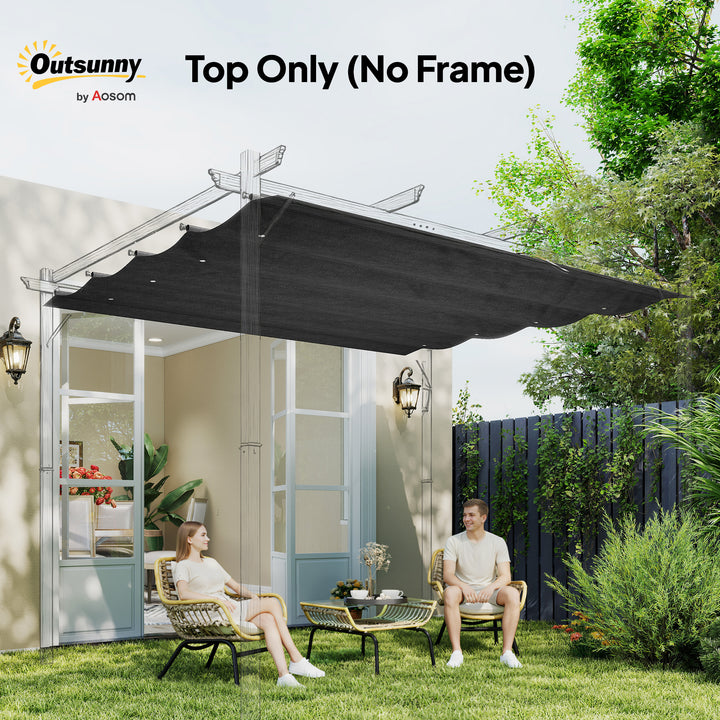 Outsunny 8' x 9.4' Retractable Pergola Canopy Replacement, Fit 7' x 10' Frame, UV30+ Pergola Cover Top Only, Cream