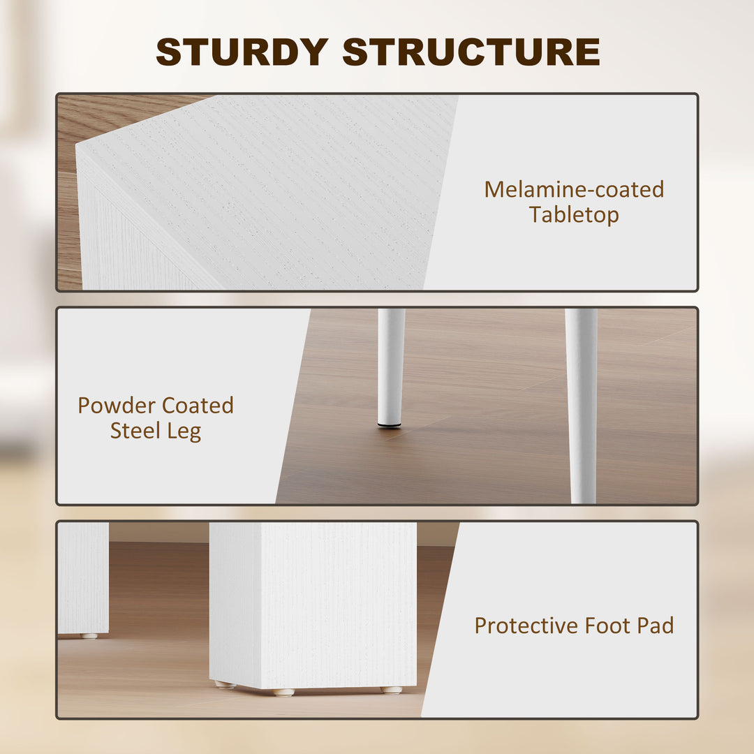 HOMCOM Dining Table Set for 2, Square Kitchen Table and Chairs, Dining Room Table and PU Leather Upholstered Chairs, Grey