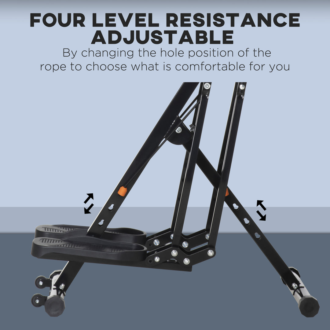 Soozier Gazelle Glider Air Walker Exercise Machine Elliptical Trainer with Four Resistance Levels, LCD Monitor, Heart Rate Sensor, Two Wheels