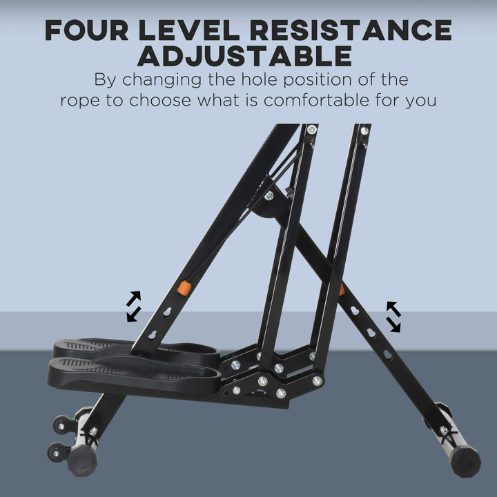 Soozier Gazelle Glider Air Walker Exercise Machine Elliptical Trainer with Four Resistance Levels, LCD Monitor, Heart Rate Sensor, Two Wheels