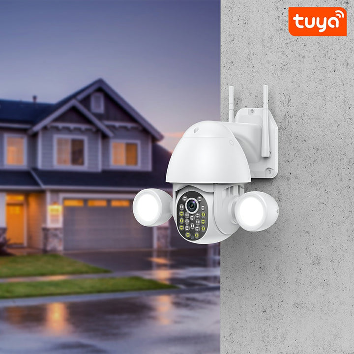 Glomarket Smart Home Security Wifi Camera Color Night Vision Ptz Tuya Floodlight Camera