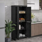 HOMCOM 72" Freestanding Storage Cabinet, Kitchen Pantry Cabinet with Doors and Shelves for Dining Room, White