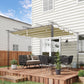 Outsunny Retractable Replacement Pergola Canopy for 10' x 10' Pergola, Pergola Cover Replacement, Cream White