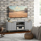 HOMCOM TV Stand with Storage for 55 Inch TV, Modern TV Cabinet with 2 Open Shelves and 2 Cabinets for Living Room, White
