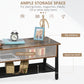 HOMCOM Industrial TV Stand, TV Console Table for TV up to 45'' Flat Screen, Entertainment Center for Living Room, Bedroom, Rustic Brown