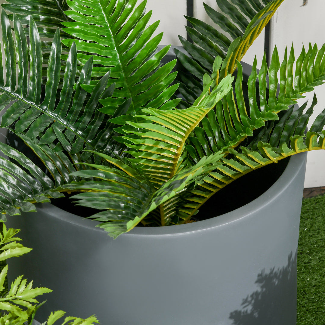 Outsunny Set of 3 Outdoor Planter Set, 13/11.5/9 in, Flower Pots with Drainage Holes, Outdoor Plant Pots for Patio, Yard, Garden