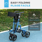 HOMCOM Rollator Walker for Seniors and Adults with 8'' Wheels, Padded Seat and Backrest,  Storage Bag Blue