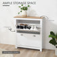 HOMCOM Entryway Shoe Cabinet with 2 Flip Drawers and Adjustable Shelves, 12 Pair Shoe Storage Organizer for Hallway, White