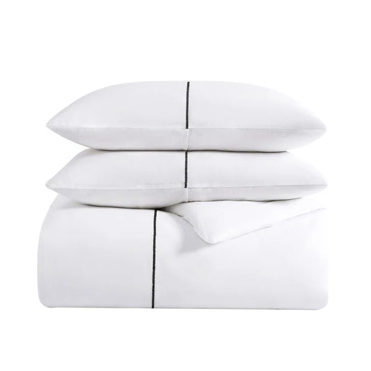 Zig Zag White Cotton Comforter Set