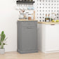 HOMCOM Kitchen Tilt Out Trash Bin Cabinet, Free Standing Recycling Cabinet, Trash Can Holder with Drawer, White