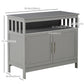 HOMCOM Wooden Console Table with Open Shelf and 2 layers Cabinet  Kitchen Furniture