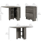 HOMCOM Extendable Dining Table, Collapsible Folding Table w/ 2-tier Shelves and Rolling Casters, Nature Wood