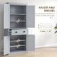 HOMCOM 72" Kitchen Pantry, Freestanding Storage Cabinet with Drawer, Doors, White
