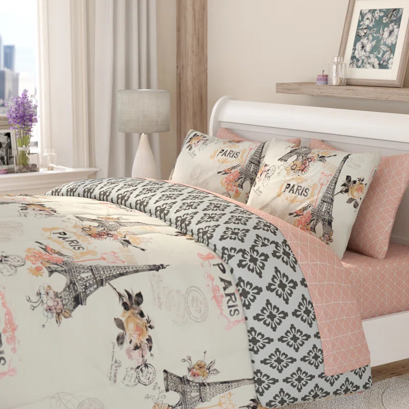 Traditional Jersey Knit Geometric Shapes Comforter Set