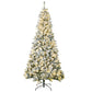 HOMCOM 7.5ft Artificial Snow Flocked Christmas Tree Xmas Tree Holiday Home Indoor Decoration for Party with Foldable Feet, Green
