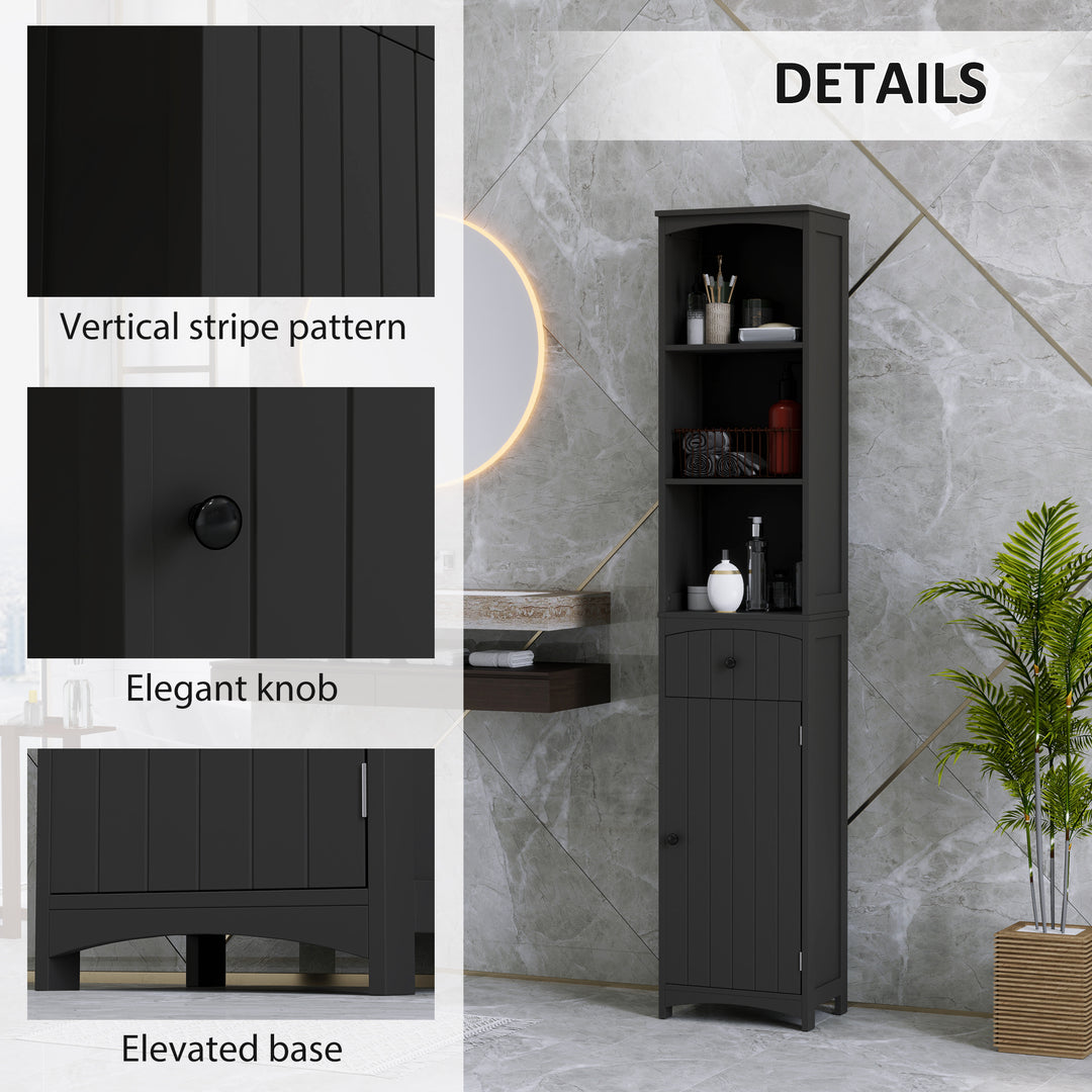 HOMCOM Tall Wooden Bathroom Cabinet Storage Organizer Kitchen Bedroom Decorative