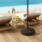 Outsunny Round Patio Umbrella Base Parasol Holder Outdoor Umbrella Stand, Filled Up to 62lbs with Stand or 51lbs with Water for Garden, Poolside, Brown