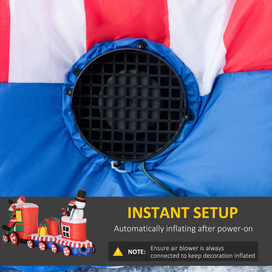 HOMCOM 6ft Christmas Inflatable Santa Claus Driving A Truck with LED Lights, Blow-Up Outdoor LED Yard Display for Lawn, Garden, Party